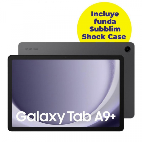 Tablet Samsung Galaxy Tab A9+ 11"/ 8GB/ 128GB/ Octacore/ Gris Grafito + Funda Shock Case Subblim