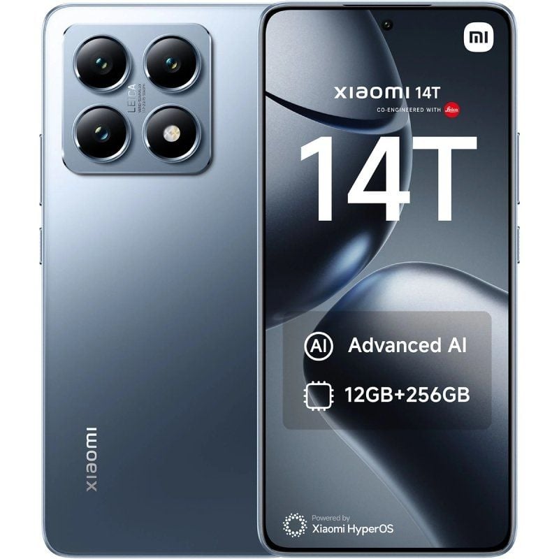 Smartphone Xiaomi 14T 12GB/ 256GB/ 6.67"/ 5G/ Azul Smartphone Xiaomi 14T 12GB/ 256GB/ 6.67"/ 5G/ Azul